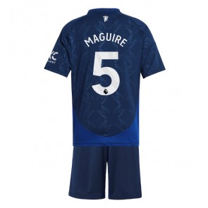 Manchester United Harry Maguire #5 Dětské Venkovní dres komplet 2024-25 Krátký Rukáv (+ trenýrky)